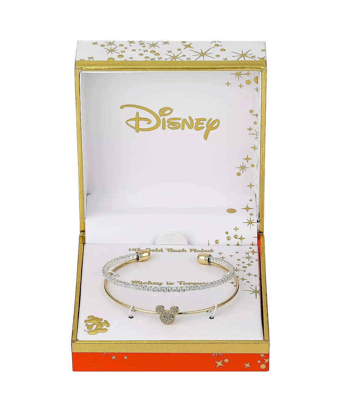 Disney Silver-Plated and 14K Gold Flash-Plated CZ Mickey Cuff Bracelet gallery