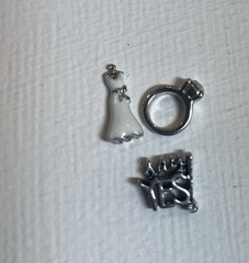Bridal Origami Owl Charm Set —Dress, Ring, “Say YES”