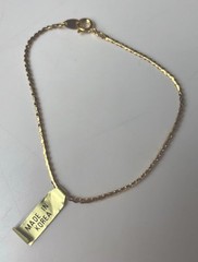 7” Gold Tone Bracelet Chain Thin & Plain Made In Korea