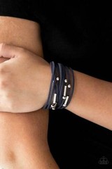 Paparqazzi Back to BACKPACKER Blue Suede Bracelet