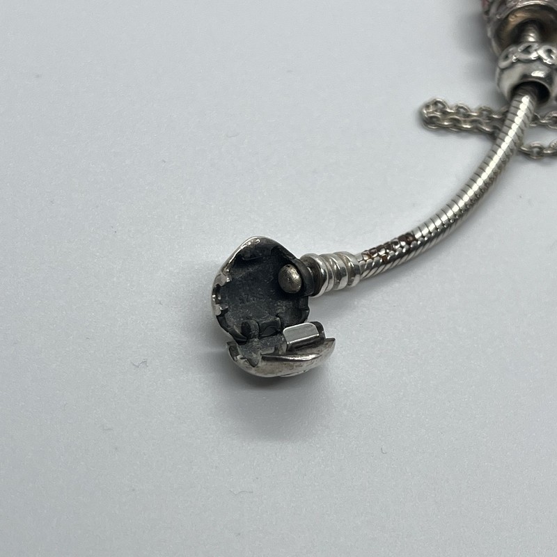 Pandora 7” Bracelet And 3 Charms 2 Spacers Great Starter Sterling 925 gallery