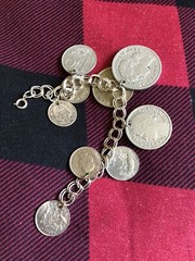 VINTAGE Silver BRACELET OF COINS FROM Different Years – WORLDWIDE COINS
