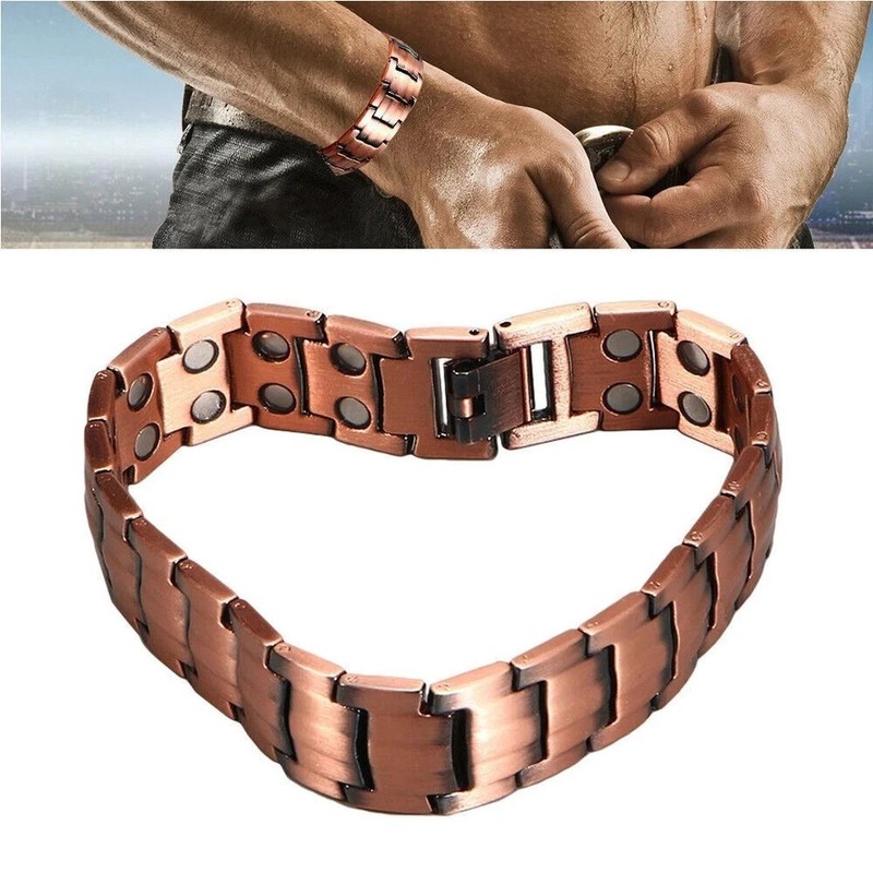 2 Pack Pure Copper Magnetic Bracelet Arthritis Pain Therapy Energy Cuff Bangle gallery