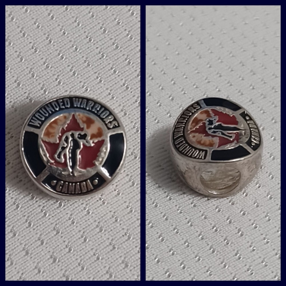 Sterling Silver Wounded Warriors Charm, Canada 925 Charm Popular Bracelets/Necks
