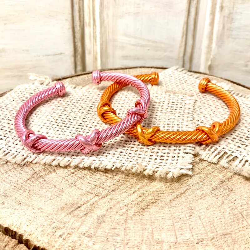 New trendy aluminum color renaissance Cable(5mm)triple x Cuff Stackable Bracelet gallery