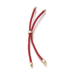 10x Red FireBrick Nylon Twisted Cord Bracelet Slider Findings for Jewelry Making