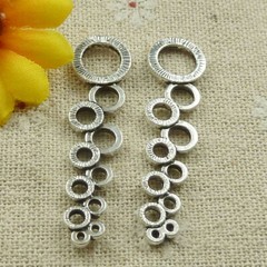 Free Ship 82 pcs tibetan silver circle charms pendant 44X11mm L-4624