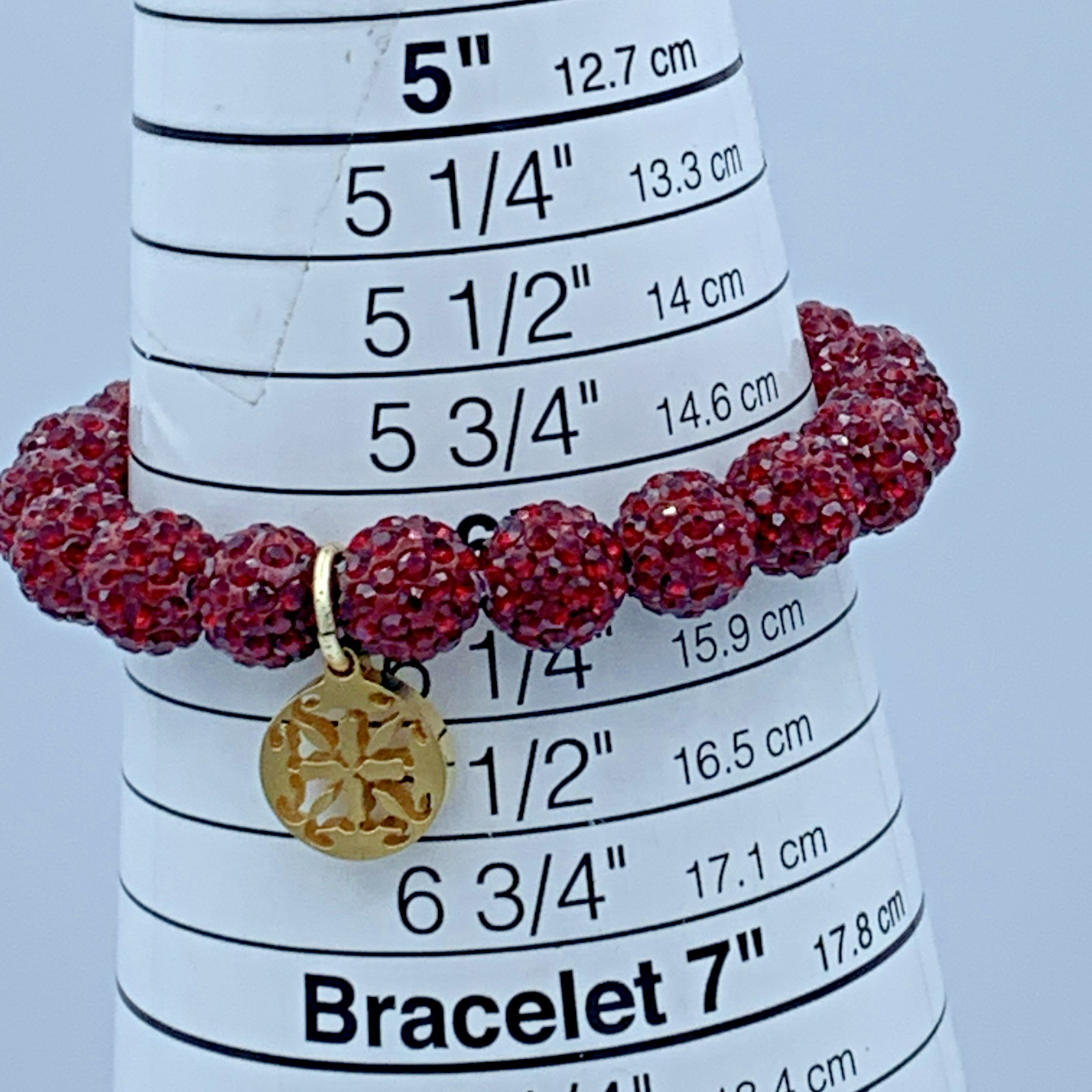Rustic Cuff 6 inch Dark Red Beaded Stretch Bracelet B5-00 gallery