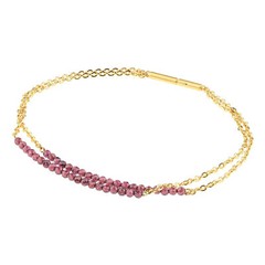 Ernstes Design Bracelet With Garnet Stainless A638 Spiegelankerkette Gold Plated