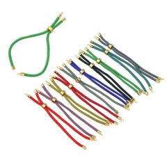 10x Nylon Twisted Cord Bracelet Kit Brass Slider Findings for DIY Jewelry Making