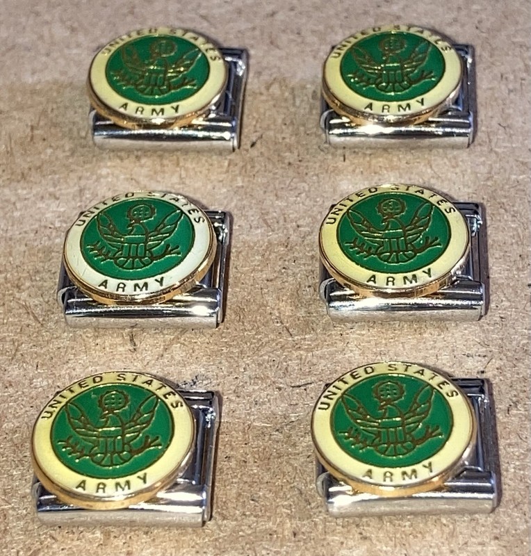 United States Army Emblem 9mm Italian Modular Link Charm for bracelet gallery
