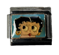 Blue BETTY BOOP Italian CHARM Bracelet Link compatible with all 9mm