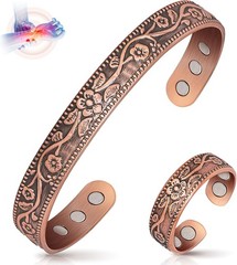 Copper Bracelet for Women, Magnetic Bracelets & Magnetic Thumb Rings with 3500 G