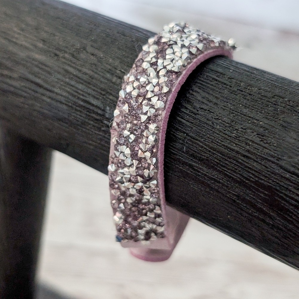 Lilac/Silvery Tone Bracelet - Fair Condition