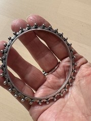 Unique Design Stainless Steel Bangle Bracelet 2 1/2 Inches Diameter No Stamp