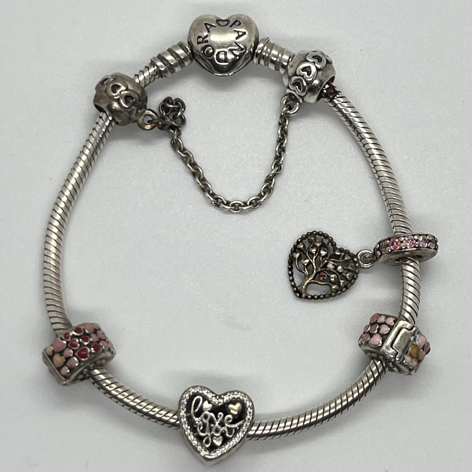 Pandora 7” Bracelet And 3 Charms 2 Spacers Great Starter Sterling 925 gallery