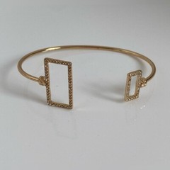 BaubleBar Gold Pavé Crystal Adjustable Geometric Cuff Bracelet