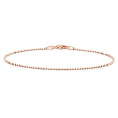 AMOUR 1mm Ball Chain Bracelet In Rose Plated Sterling Silver, 7.5 In