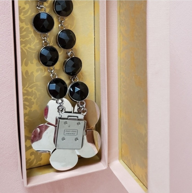 Miu Miu Pink And Black Enamel Flower Statement Bracelet gallery