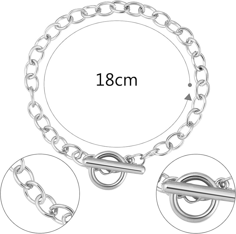 30 Pieces Bracelet Chains with OT Toggle Clasp Link Chains DIY Jewelry Making Ro gallery