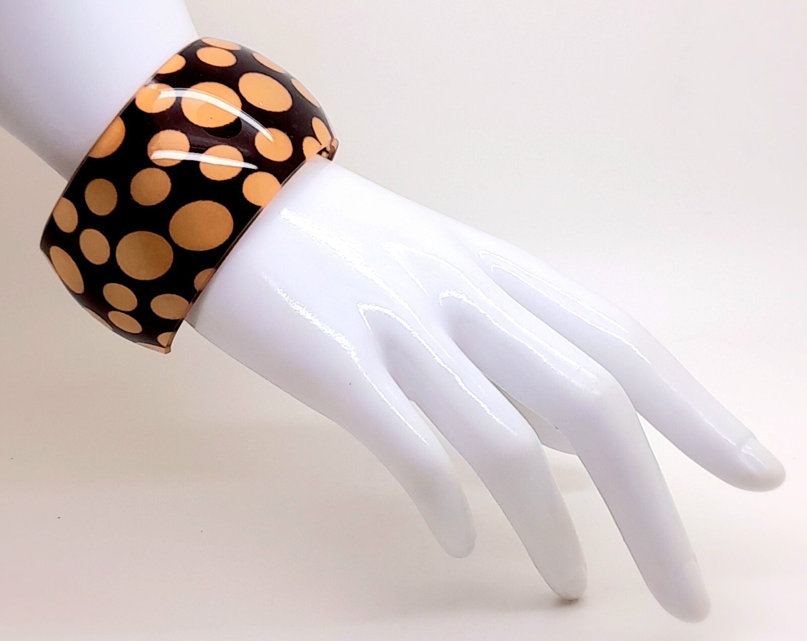 B001 Chunky wide 1.5 inch polka dot print plastic bangle fashion bracelet gallery