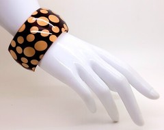 B001 Chunky wide 1.5 inch polka dot print plastic bangle fashion bracelet