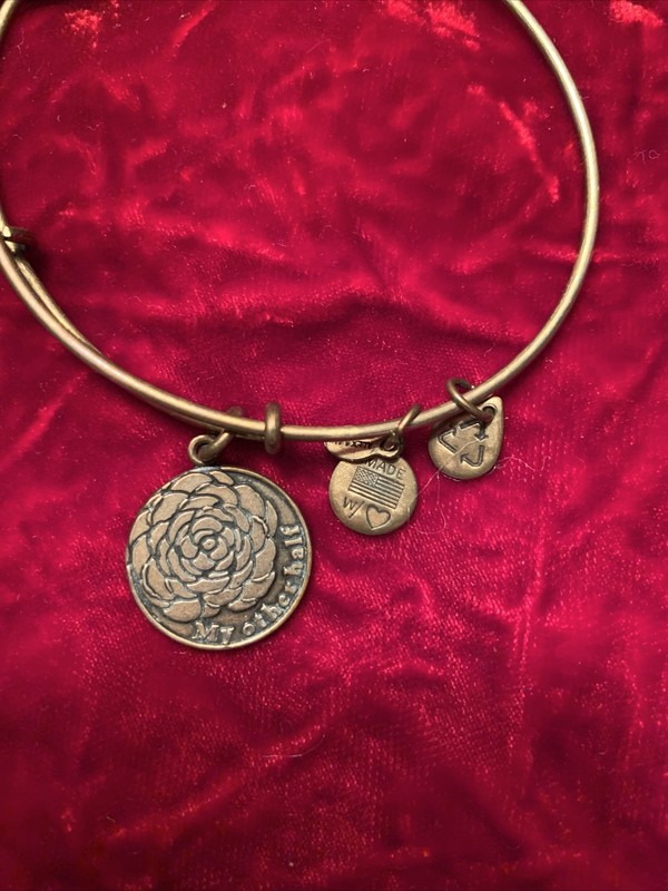 Alex and Ani 2013 "My Other Half" Charm Bangle Bracelet Gold Tone Adjustable gallery