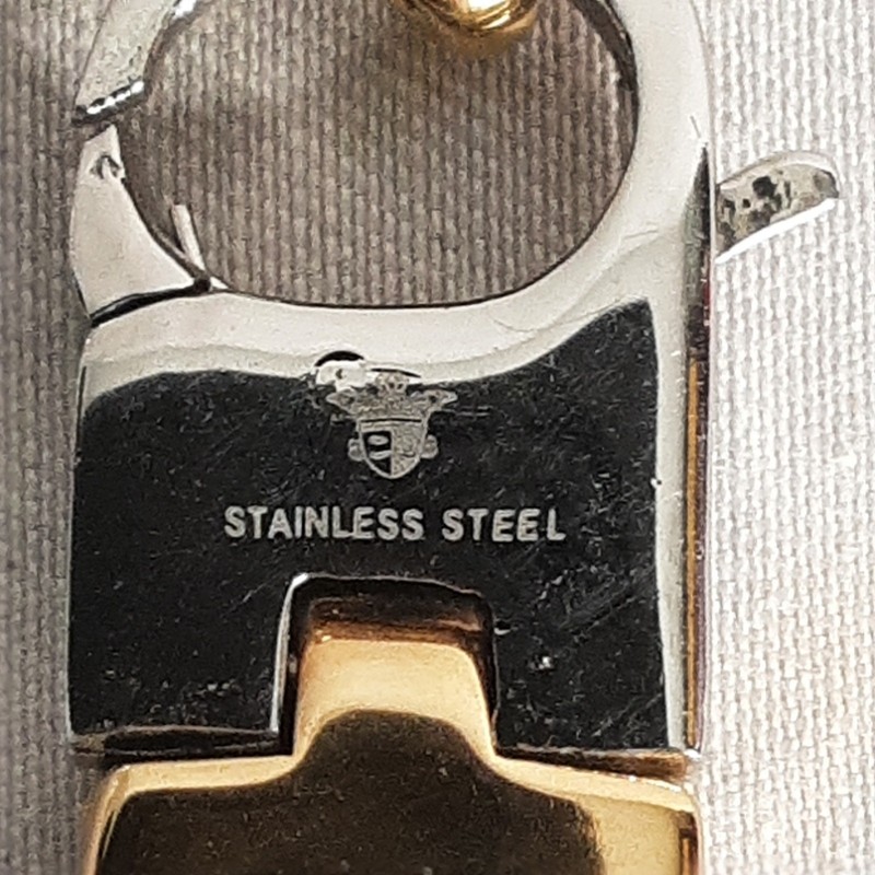 BlackJack! Chunky Stainless Steel Chain Bracelet Gold And Silver Two Tone Links gallery