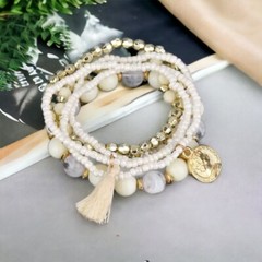 Boho Beaded Bracelet Set – Layered Stretch Charm Bracelets for Women | Stackable