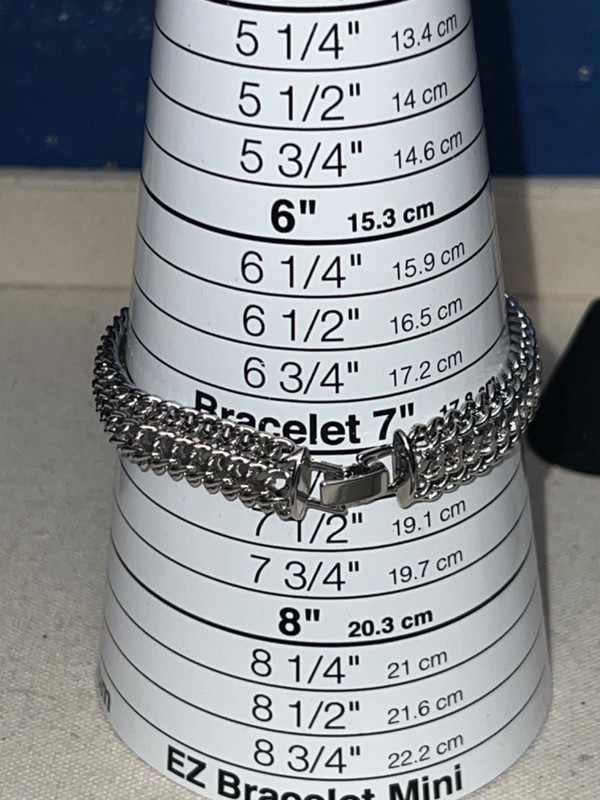 Silver-tone Triple-row Chainmail Bracelet w/ Fold-over clasp gallery
