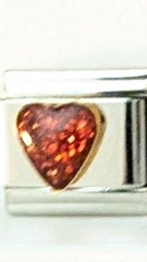 Casa D’Oro Red Heart Classic 9mm Link Italian Charm E69