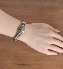 VTG. Brighton Western Design Dark Brown Braided Leather Bracelet