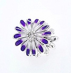 New 100% Authentic PANDORA 925 Ale Purple Daisy Flower Pendant Charm 798775C02