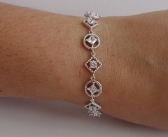 MULTI-SHAPE TENNIS BRACELET 3.50 CT LAB CREATED DIAMOND 925 STERLING SILVER 7”