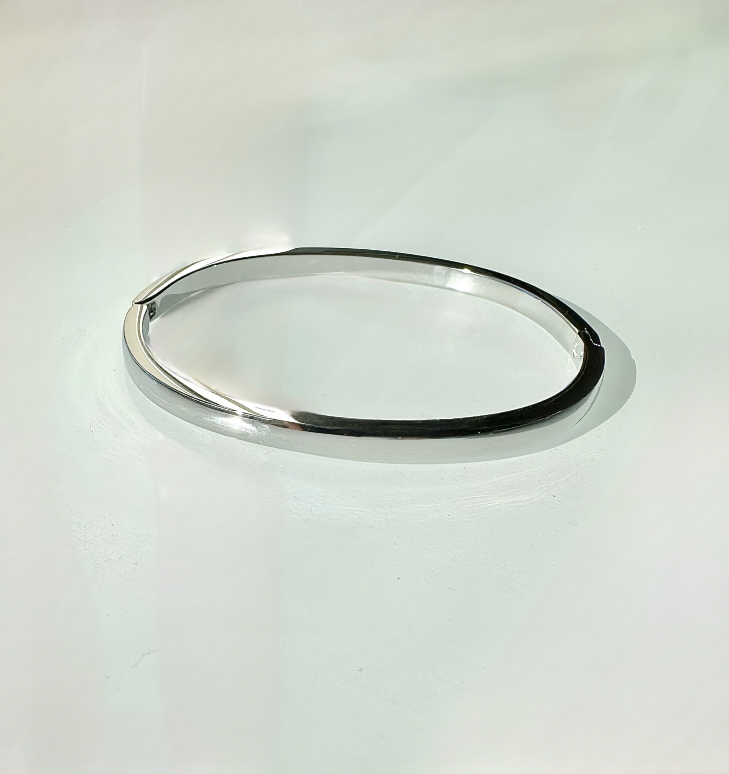 Stainless Steel Silver Slim Plain Women Tarnish-Free Cuff Bangle Bracelet Size 7 gallery