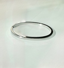 Stainless Steel Silver Slim Plain Women Tarnish-Free Cuff Bangle Bracelet Size 7