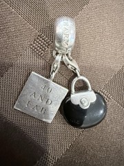 Thomas Sabo 925 Sterling Silver Black Onyx Bag 40& Fab Charm 8.6g