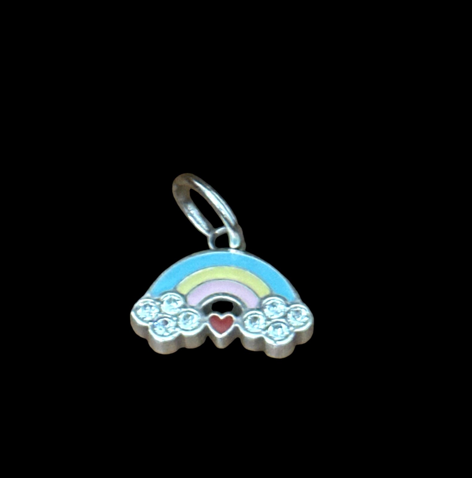 Brighton Rainbow Charm- red heart -crystals- blue yellow pink-chasing rainbows gallery