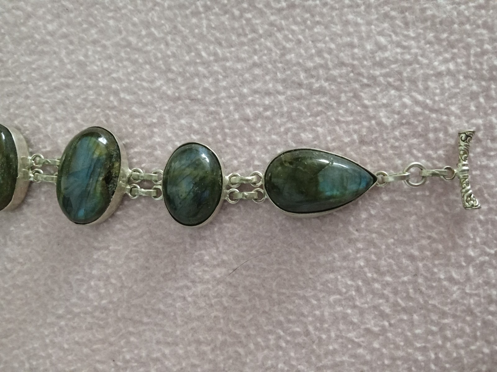 5 bluestones set in 925 silver 8 inch bracelet gallery