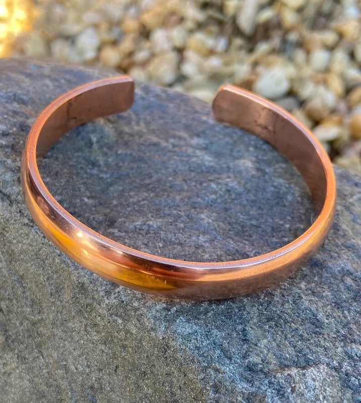 Pure Copper Cuff Bracelet Adjustable Open Bangle Handmade Unisex Jewelry Relief gallery