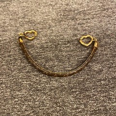 Louis Vuitton Monogram Bracelet Say Yes Size 17 Brown Leather Gold Hardware Used