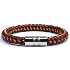 Hot Country Spain/Russia Flag Rope Leather Bracelet Men Colorful Magnet