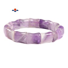 Chevron Amethyst Double Drill Bracelet Size Approx 12x15mm Length 7.5″ (12x15mm)