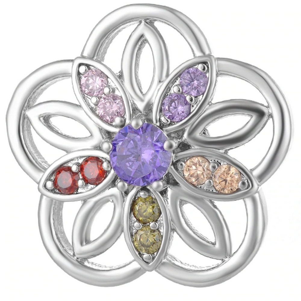Snap Jewelry CZ Flower Cubic Zircon fit 18-20mm fits Ginger Charm Accessories gallery