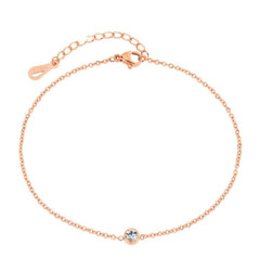Women 8″ Stainless Steel 18K Rose Gold Silver CZ Adjust Bracelet Chain Gift P12