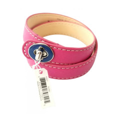 Coach Barbie Pink Wrap Turnlock Leather Bracelet