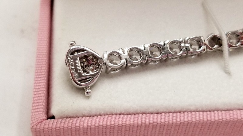 Diamonique Nancy Davis 925 Sterling CZ Heart Love 8" Tennis Bracelet New gallery