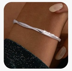 14K Gold Plated Cuff Bracelets for Women Trendy, Silver Plated Bangle Bracelets