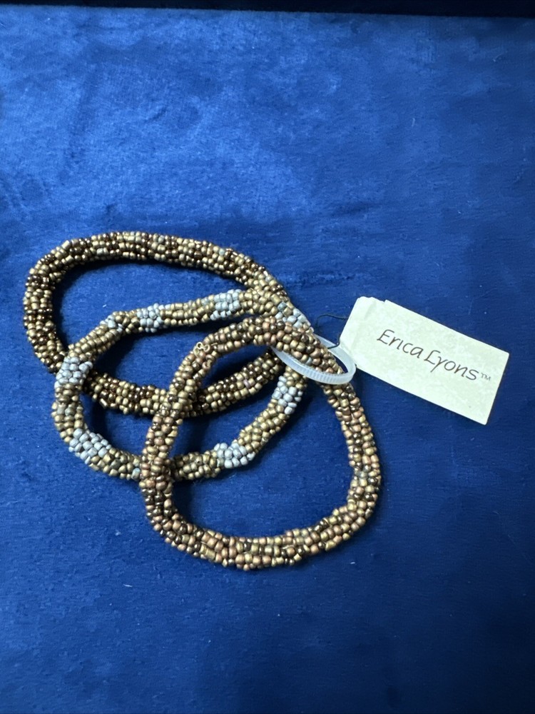 Erica Lyons 3 Bracelet With A Synthetic Pearl And Mix Metal Gold Fall Colors