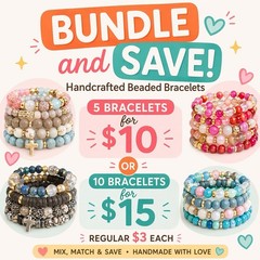 THREE Custom Bracelets With Free Shipping | Read Description, Please